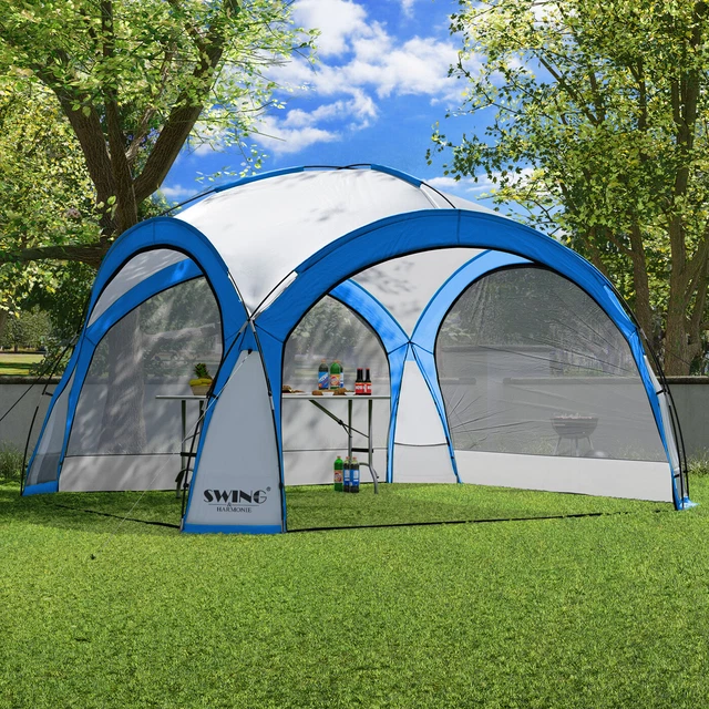 LED - Event Pavillon XXL 450 cm Partyzelt Garten Pavilon Gartenzelt Falt Camping