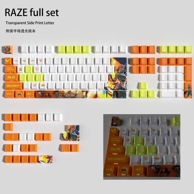 Custom Raze Key Caps VALORANT RAZE KEYCAPS FULL SET | OEM Profile | Gaming | Anime | Custom ...