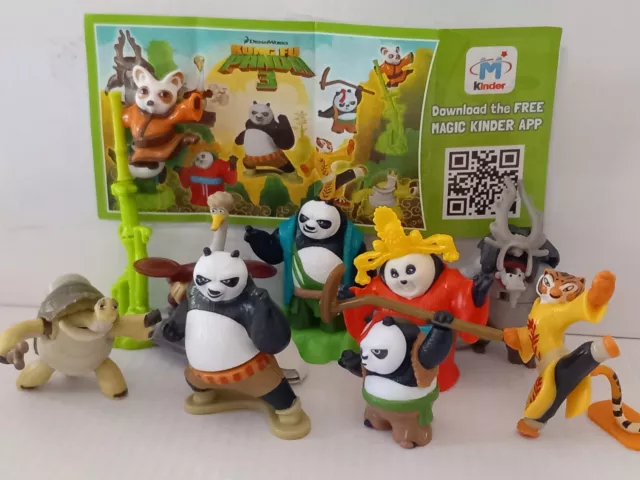 KINDER SURPRISE FERRERO KUNG FU PANDA 3 DREAMWORKS 9xFIGURE SET CAKE TOPPERS RAR