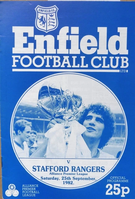 ENFIELD V STAFFORD Rangers 25/9/1982 Alliance Premier League État Neuf