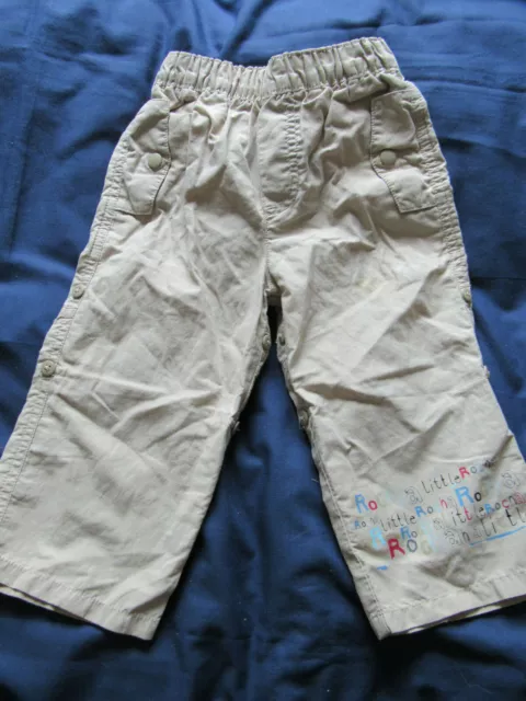 Good Condition 'Little Rocha (Debenhams)' Boys Cotton Trousers (Age: 12-18 mths)