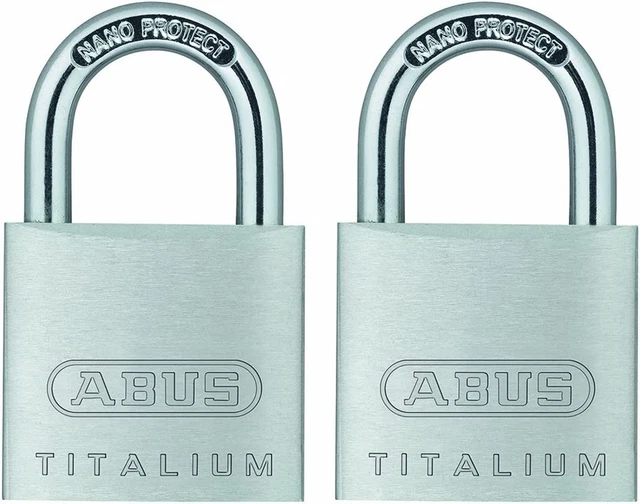 64TI/30 Titalium Aluminum Alloy Padlock, Keyed Alike, Pack of 2