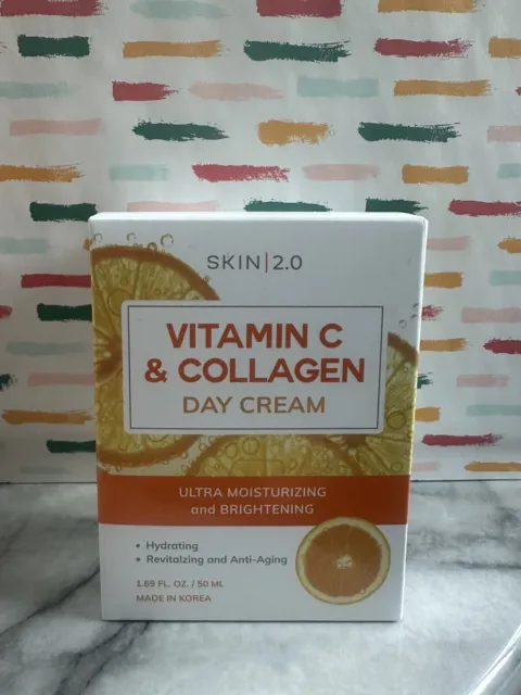 Nueva crema de día coreana para el cuidado de la piel 2.0 vitamina C y colágeno 50 ml 1.69 oz