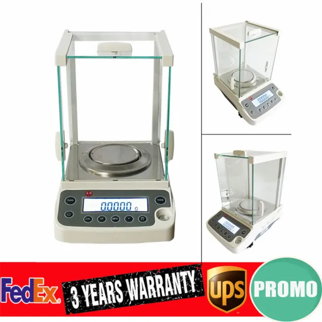 U.S. Solid 110 x 0.0001g Analytical Balance, 0.1 mg Lab Balance Digital Precision Scale, Suitable for Powder Types, 3 Units