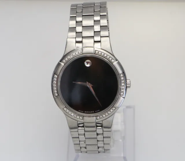Movado Diamond Museum 38mm 021.14.1005 Black Dial Mens Wrist Watch