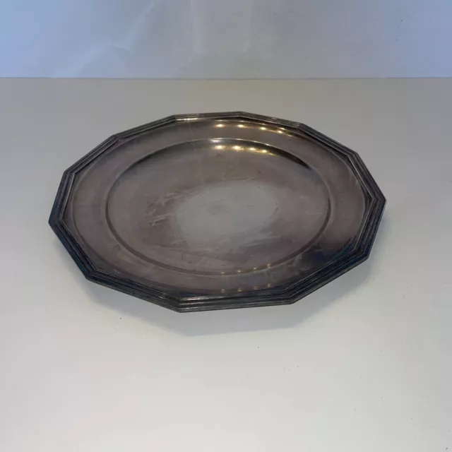 Plat ovale en métal argenté art déco