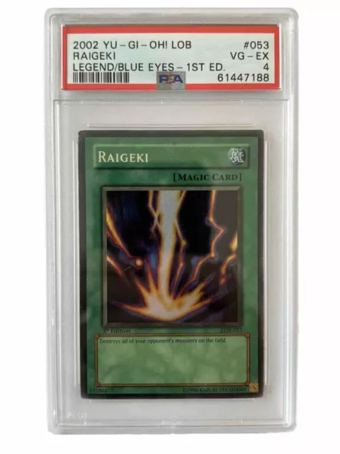 Yu-Gi-Oh LOB-053 Raigeki 1a Edición PSA 4