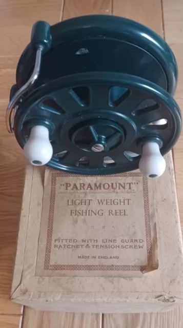 Vintage Paramount Light Weight Salmon Fly Fishing Reel & Box  Made In England