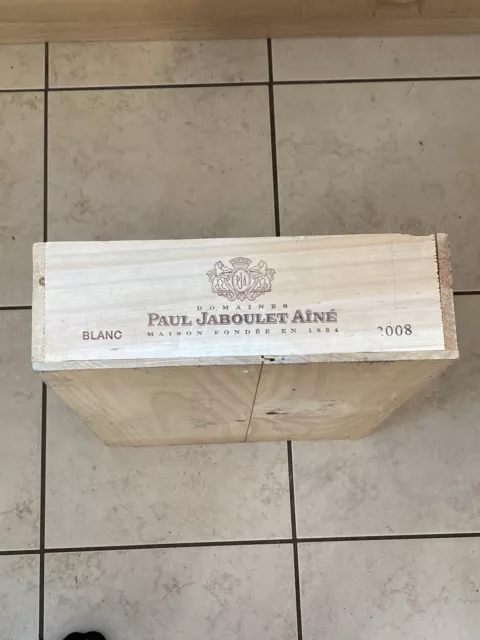 Wooden Wine Crate Box Paul Jaboulet 2008 Blanc Lovely Box Or Seed Planter Tray