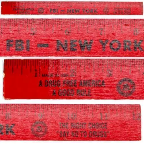 FBI NEW YORK Vintage DRUG RULER 1980s SAY NO TO DRUGS Campaign RED 12" Advert