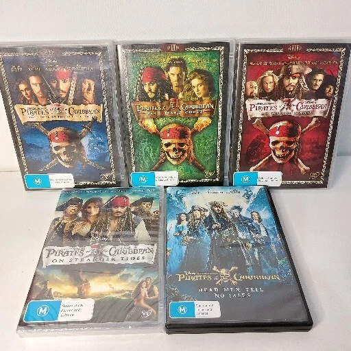 PIRATES OF THE Caribbean 1 2 3 4 5 DVD Bundle Complete Series Reg 4 $29 ...
