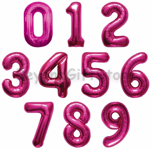 34" Large Magenta Number Balloons Happy Birthday Jumbo Foil Mylar Balloon