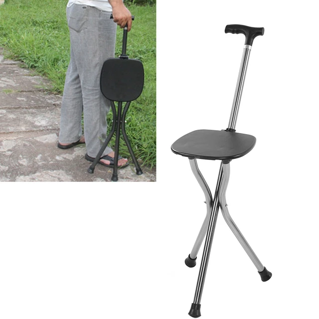 Sedia sgabello per canna canna canna pieghevole nera per riposo
