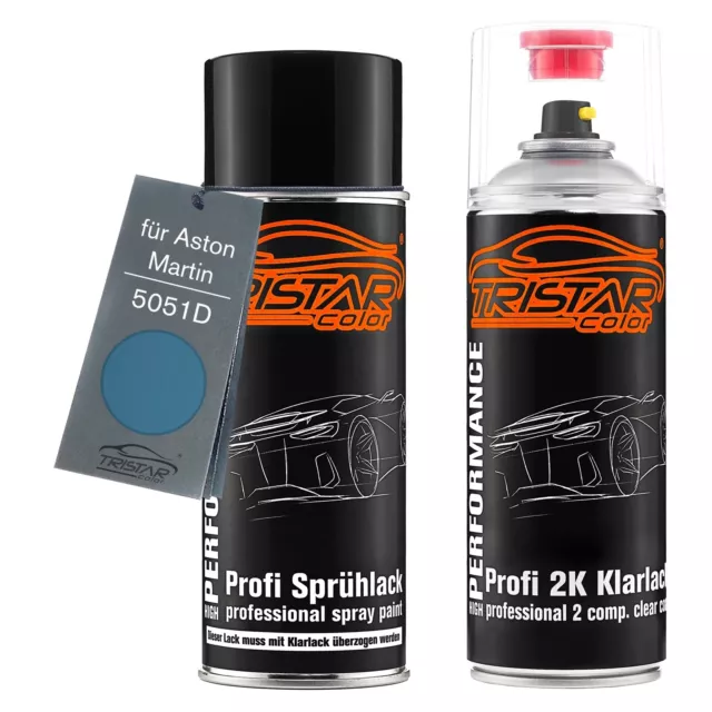 Autolack 2K Spraydosen Set für Aston Martin 5051D Glacial Blue Metallic