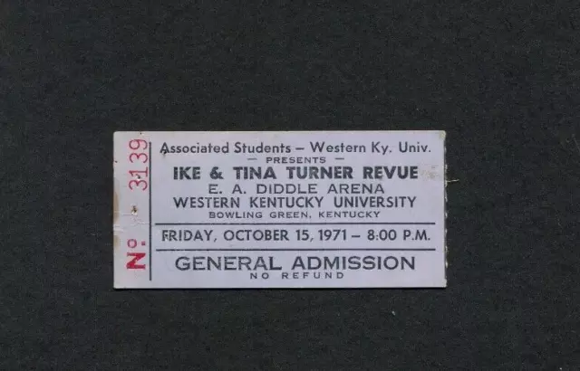 Ike & Tina Turner Revue 1971 Concert Ticket Stub Bowling Green, Kentucky