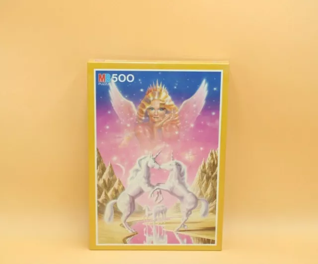 🧩NEU:Unicorn Angel Einhorn altes Puzzle 500 Teile von 1993 ++ MB ++  jigsaw🧩