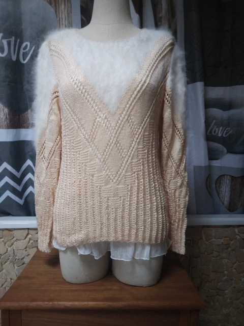 Pull En Angora 70% Blanc - Marque Rouet D'Or - Taille XL - Neuf Sans étiquettes