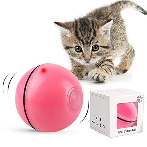 Jouet Interactif pour Chat, Boule Auto-Rotative à 360 Degrés, Chargement USB Jou