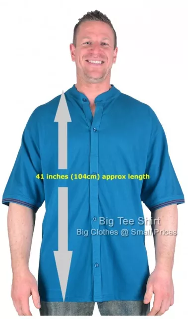 Large Mens BTS Troy Extra Tall Grandad Shirt 2XL 3XL 4XL 5XL 6XL 7XL 8XL