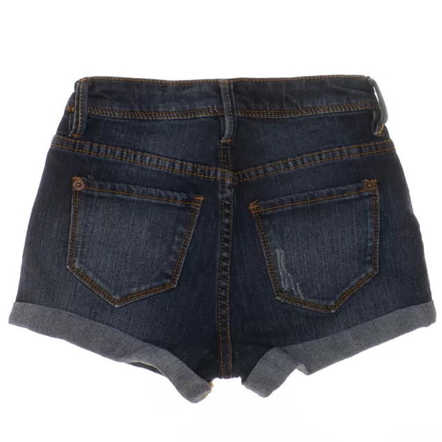 Dollhouse Jean Shorts Womens Size 0 W22 Dark Wash Blue Denim Rolled Cuff Stretch 3