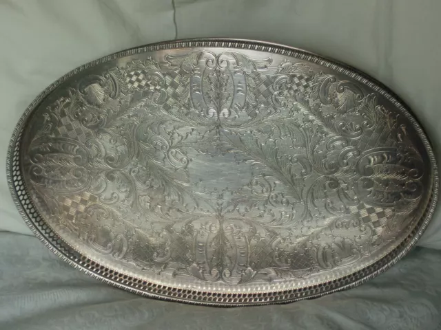 Viners of Sheffield - Chased - Silver Alpha plated Serving Tray