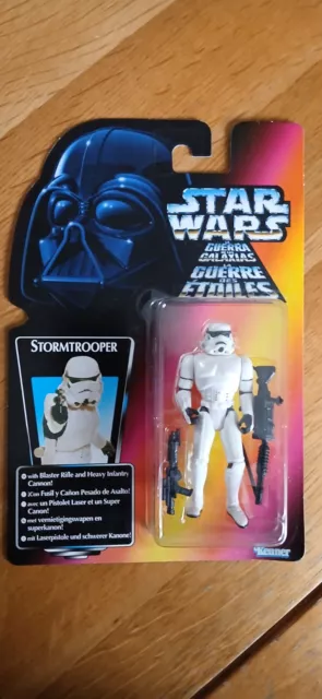 star wars the power of the force red card tri logo stormtrooper figure