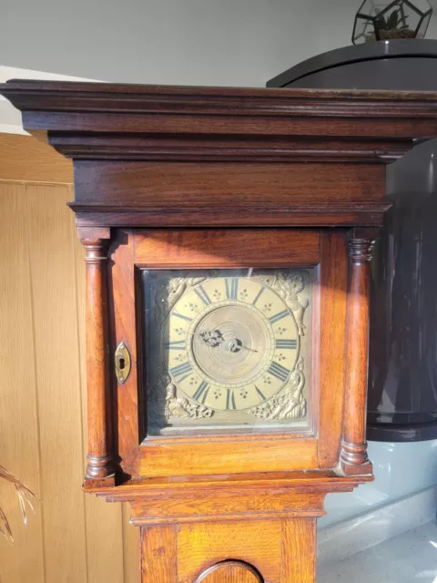 16th Country Oak Single Hand Longcase Grandfather Clock Clock For Restoration
