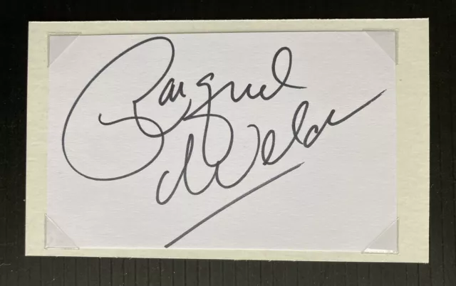 Raquel Welch autographed signed 2.75 X 4.25 unlined card