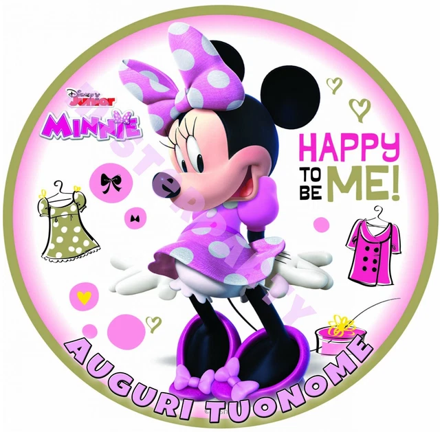 Cialda Ostia Per Torta Topolina Minnie Felice - Decorazione Tema Disney Per Dolci