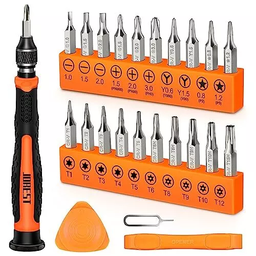 JOREST 24Pcs Destornilladores Precision Kit, Set Herramientas con Torx T1 T2 T3