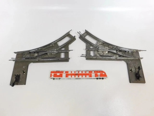 4 X AIGUILLAGES manuels en tôle Märklin échelle 0 cercle de 8/8 pour