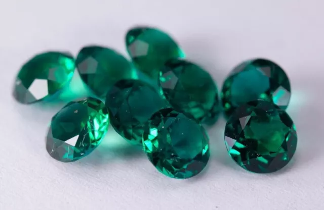 Loose Gemstone Lab Created Emerald Hydrothermal Emerald Round shape