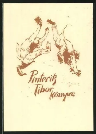 Exlibris Tibor Pinterits, Affen streiten sich