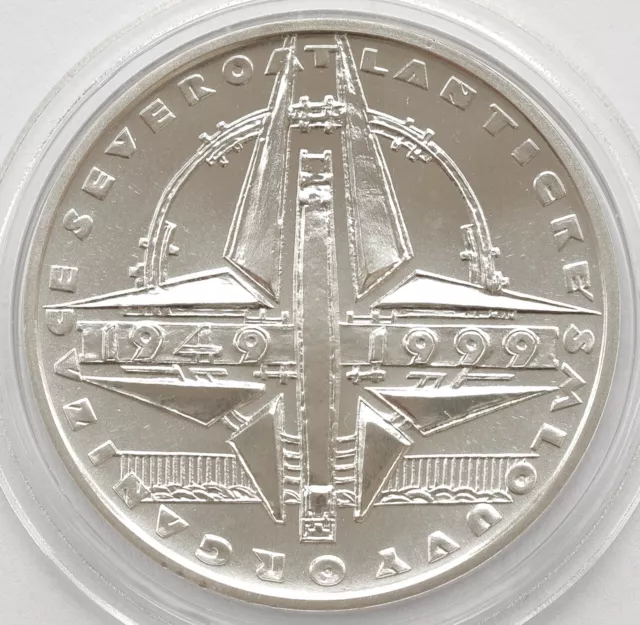 Czech Republic 200 Korun 1999 Nato Silver Unc