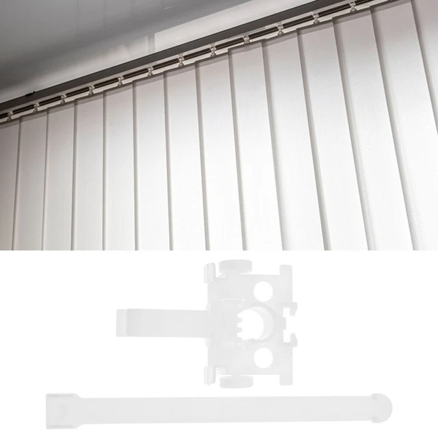 thumbnail image 2 of DECORO Lead Control Carrier For Narrow Wand Vertical Blinds - Includes FREE Washers & C-Clip - White 2 of 3