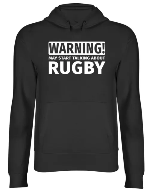 Warning May Start Talking about Rugby Hooded Top Mens Womens Hoodie