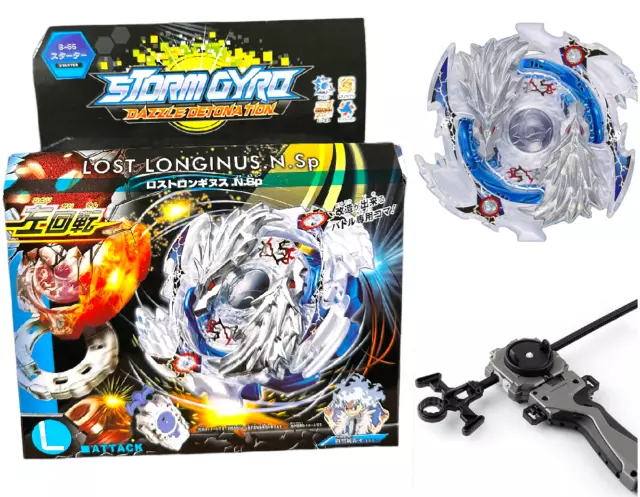 Beyblade Burst GT B-66 Lost Longinus Luinor .N.Sp Gyro W/ Grip Gray Launcher