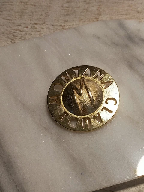 Broche Vintage Claude Montana En Métal Doré - Pièce Collector Unisexe