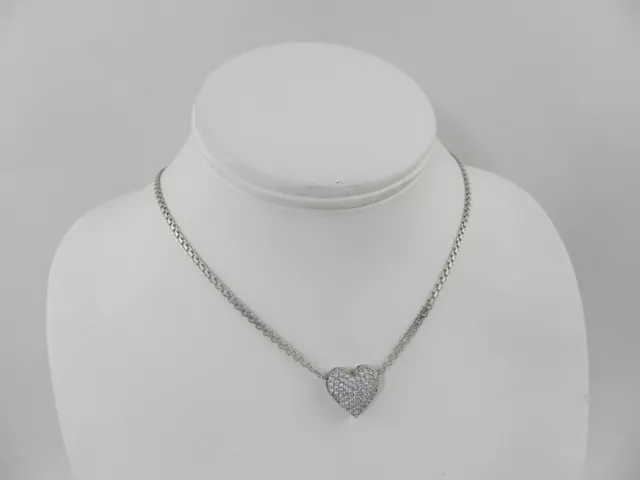 Giani Bernini  Cubic Zirconia Pavé Heart 18" Pendant Necklace in Sterling Silver