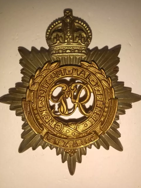 ROYAL NEW ZEALAND Army Service Corps King's Crown Cap Badge / Hat Badge ...