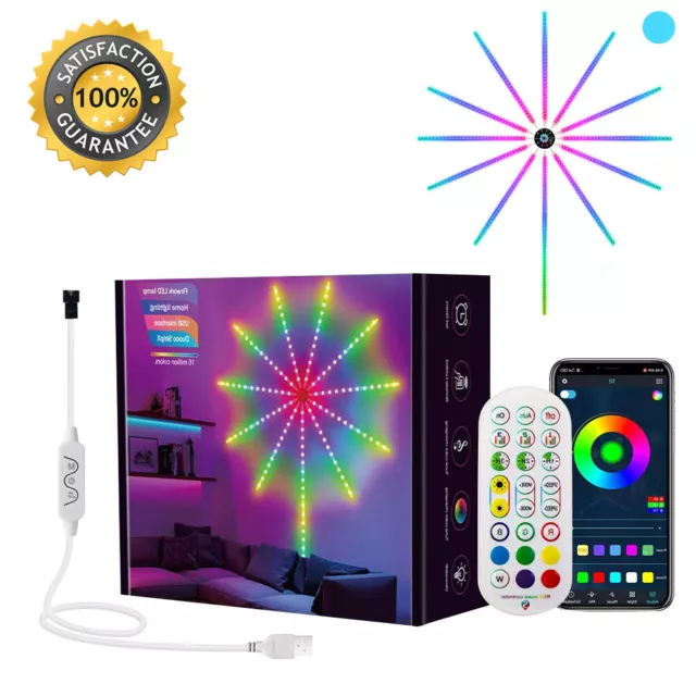 USB Firework Strip Light LED Dream Color RGB Sync APP Remote Color Changing Bar