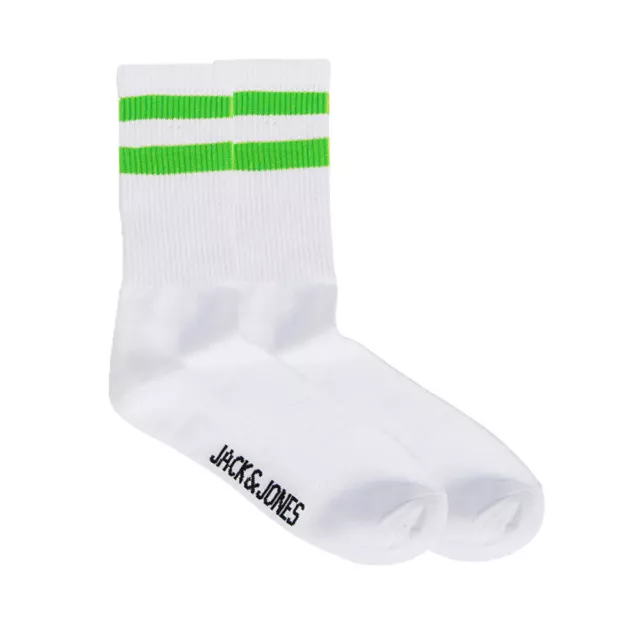 X1 Paire de Chaussettes Blanche/Vert Homme Jack & Jones Tennis