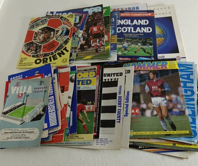 50X VINTAGE MIXED Football League Cup Programmes Bundle 1960s 70s 80s