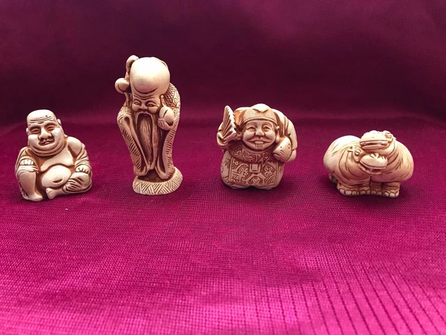 Sale, 4 pcs. handmade netsuke figurines