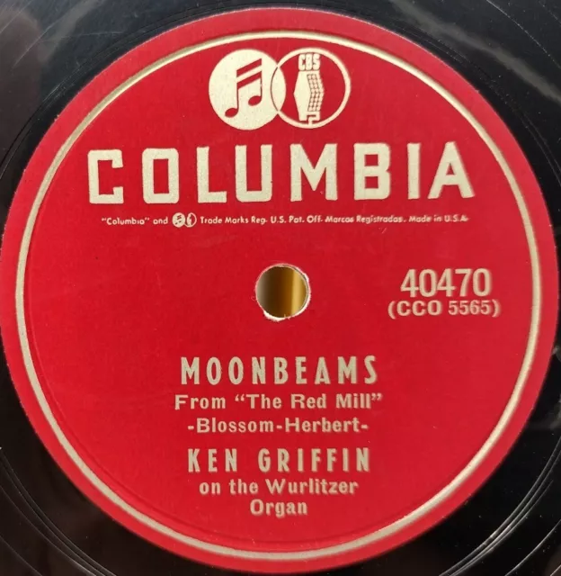 78 RPM Ken Griffin Moonbeams Columbia Records 40470 W/ SLEEVE VG+