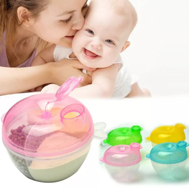 3 Doses Storage Avent Milk Powder Dispenser Formula Snack Pot Container for Baby