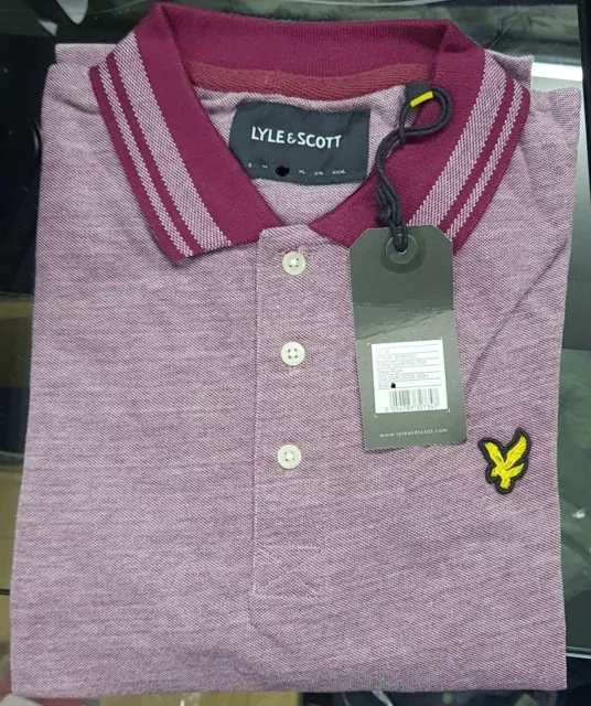 Polo Shirt da uomo Lyle & Scott manica corta - prugna profonda - lunga-AUC.