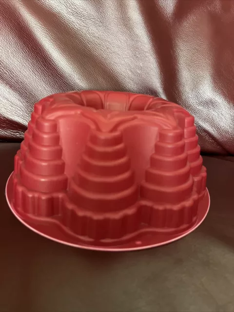 JELL-O Molde JELLO Gelatina Anillo Rojo Molde Navidad Vacaciones Árboles Vintage