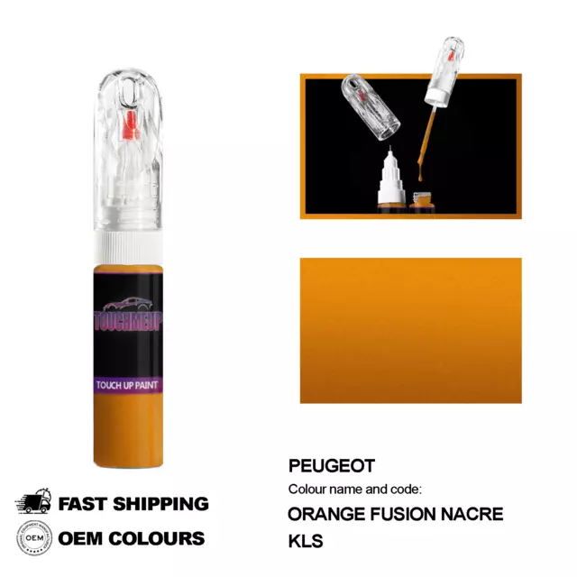 Pour Les Modèles Peugeot Orange Fusion Kls Retouche Peinture Stylo Aiguille...