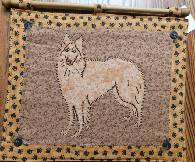 Handmade Belgian Malinois Shephard Dog Hand Stitched Wall Hanging